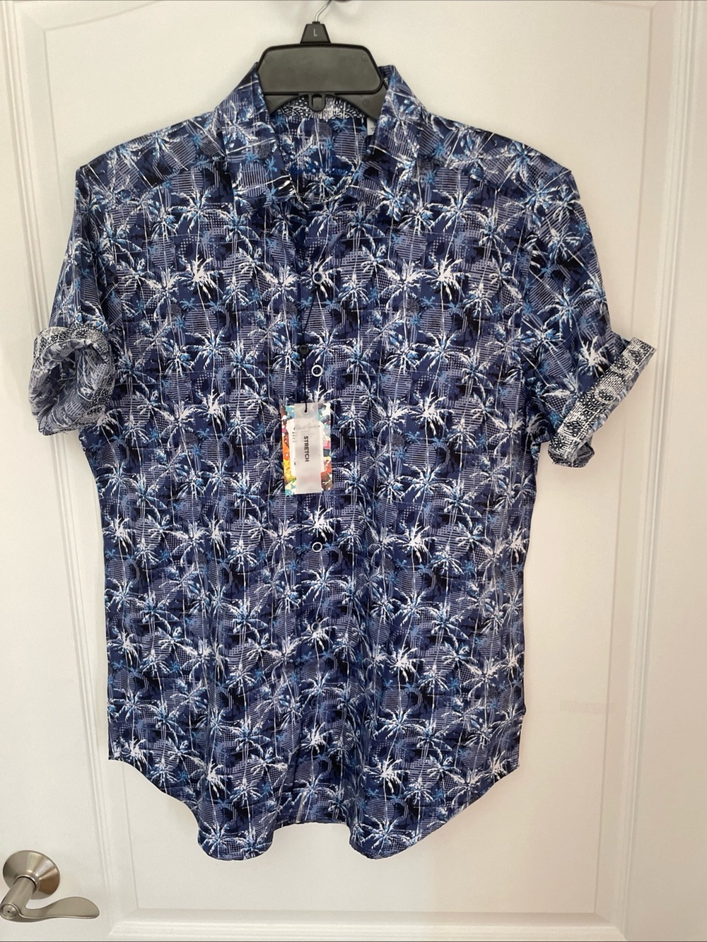 Robert Graham Wheaton Shirt Top Small Classic Fit Stretch Short Sleeves NWT $188